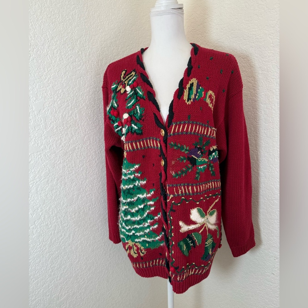 Vintage‎ Christmas Cardigan. Size large
